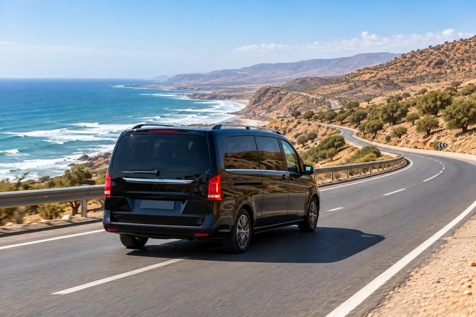 Route côtière entre Essaouira et Agadir avec un véhicule de transfert privé. aéroport le plus proche d'agadir