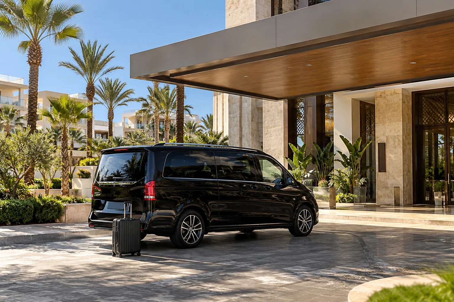 Privétransfer vanaf de luchthaven arriveert bij een hotel in Founty, Agadir. transfer van luchthaven agadir naar hotel